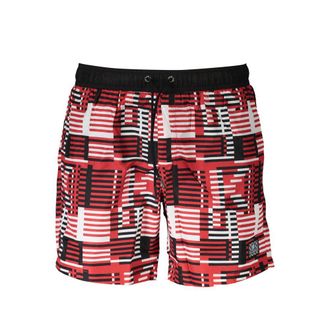 Karl Lagerfeld Mens Geometric Print Swim Trunks - Red - Size Small