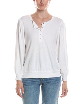 Michael Stars Sophy Puff Sleeve Henley T-Shirt