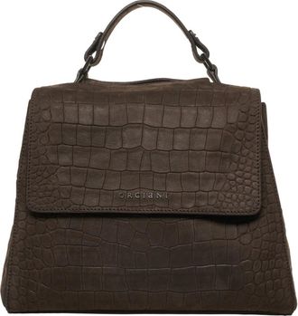Orciani Handbags, female, Brown, ONE SIZE, Luxurious Crocodile-Effect Handbag