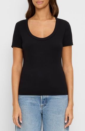 Michael Stars Calla Scoop Neck T-Shirt in Black at Nordstrom, Size X-Small