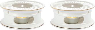 OEM Calentador De T&eacute; De Cer&aacute;mica 2x Con Portavelas, Calentador De T&eacute; Para Calentar Caf&eacute;, Leche Y Alimentos