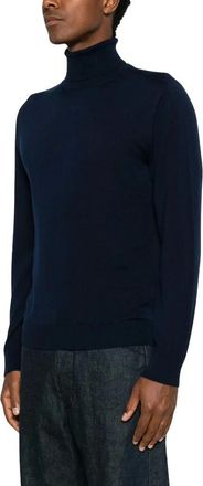 Canali Truien & Vesten, Heren, Blauw, L, Wol, Nuvola Roll-neck Sweater