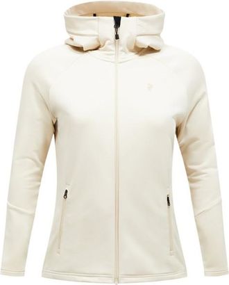 Peak Performance Rider Essentials Zip Hood Fleecejacke f&uuml;r Damen | beige/wei&szlig;