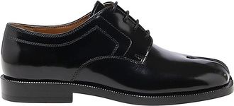 Maison Margiela Black Leather Tabi Laces Up Shoes