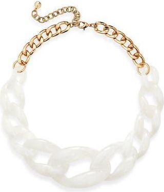 BaubleBar Faryn Curb Link Statement Necklace in White at Nordstrom Rack
