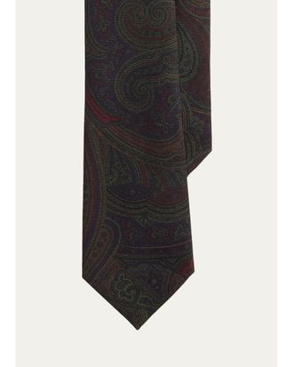 Polo Ralph Lauren Mens Graduate Paisley Wool Challis Tie