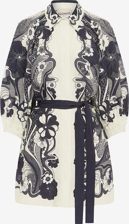 Alemais Kurzes Kleid mit Spitzenprint aus Leinen Mickey