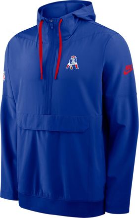 Nike New England Patriots Alt Anorak Nike Mens NFL 1/2-Zip Hooded Jacket in Blue | 03AT059KQ8K-J5Z