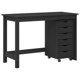 vidaXL Juego De Escritorio Y Armario Rodante Moss 2 Pcs Negro Vidaxl