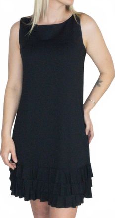 Beach Time Ruffle Trim Mini Dress In Black