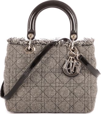 Dior Pre-owned Womens Medium Lady-D Shoulder Bag - Grey - One Size