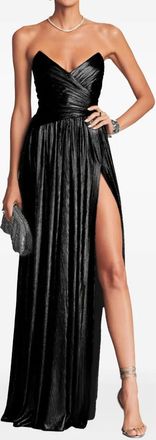 Retrof&ecirc;te Waldorf pleated split-leg maxi dress - Black