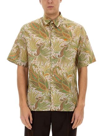 Etro Green Regular Paisley Shirt