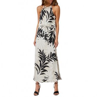 Bella Dahl Womens Maxi Halter Dress In Maui Palm Print