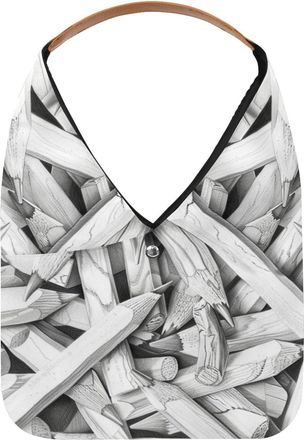 Generic Pencil Printing Reusable Lightweight Grocery Bags - Foldable Into Compact Pouch, Washable & Sturdy, Multipurpose for Shopping and Travel