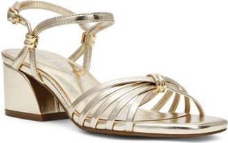 Anne Klein Mikayla Ankle Strap Sandal in Light Gold at Nordstrom, Size 7.5