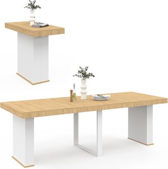 IDMarket Consola Extensible Eden 10 Personas 235cm Madera Y Blanco