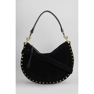 Isabel Marant Oskan Soft Zip Shoulder Bag In Black Suede And Leather