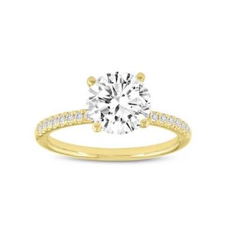 LuvMyJewelry Samara 14K Yellow Gold Round Shaped Lab Grown Diamond Engagement Ring - 2.2 Ct at Nordstrom, Size 6.5