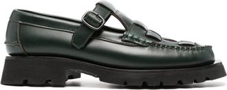 Hereu Soller Sport leather loafers - women - Leather/Rubber/Calf Leather - 36 - Green
