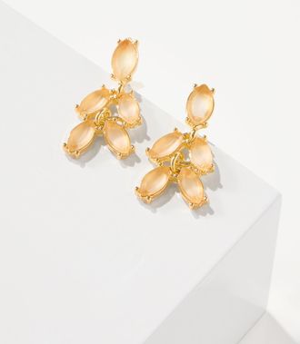 Talbots Fleur Drop Earrings - Ivory/Gold - 001 Talbots