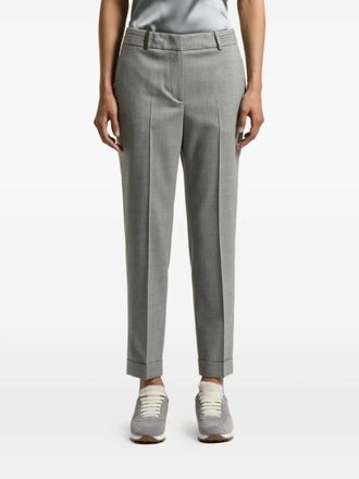 PESERICO chain-details trousers - women - Fabric - 40 - Grey