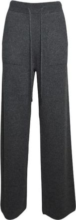 Max Mara Pantalones anchos de hilo de cachemira - Trousers - Mujer - Gris - XS