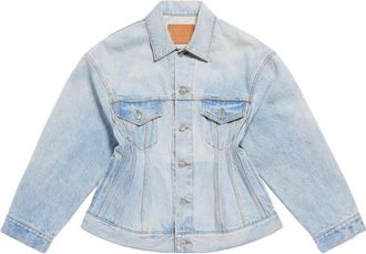Balenciaga Oversized Cocoon Wollen Jas - Dames - Spijkerjassen - Blauw - 2XS - Wol - Jassen