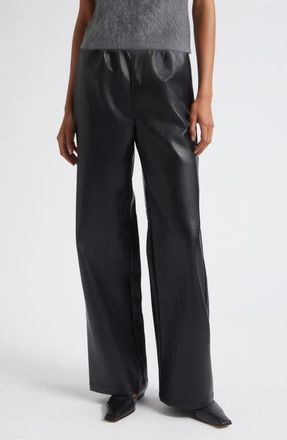 Toccin Mick Pull-On Faux Leather Pants in Jet at Nordstrom, Size 00