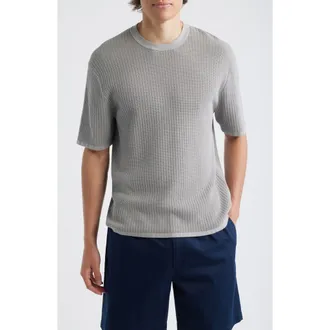 Theory Tactile Cotton Open Stitch T-Shirt in New Dark Vapor at Nordstrom, Size Xx-Large