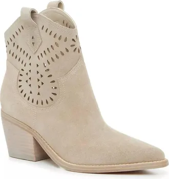 Marc Fisher Giddyup Boots Light Gray Snip Toe Cowboy Bootie JZZ1218