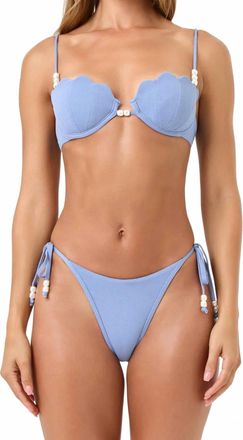 L*Space Sunrise Shell Bikini Underwire Top In Chambray