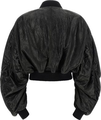 Rick Owens Womens Black Lamb Leather Jacket Clothing