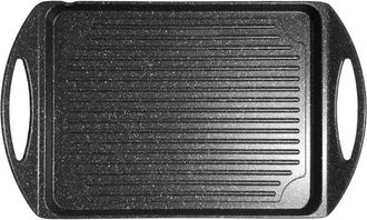 Trade Shop Trade Shop - Placa De Parrilla Con 2 Manijas De Fondo De Inducci&oacute;n 2 Capas Antiadherentes Con Superficie Acanalada