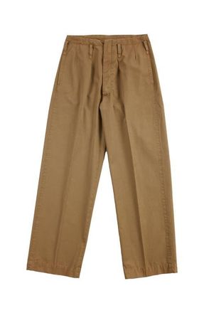 Fortela Double Pleat Cotton Trousers in Leather at Nordstrom, Size 42 32 Eu