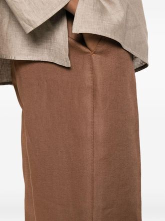 Tagliatore Linen Trousers - Brown