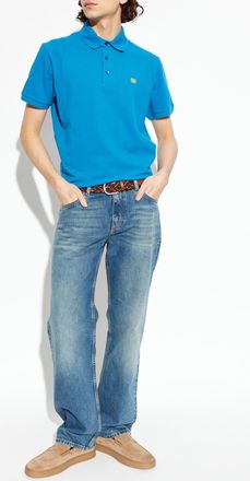 Etro Polo With Embroidered Logo, Mens, Blue