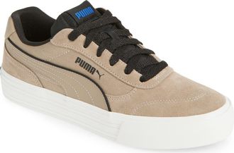 Puma Court Classic Vulc Sneaker in Ice Coffee/Puma Black/Blue at Nordstrom Rack, Size 10.5