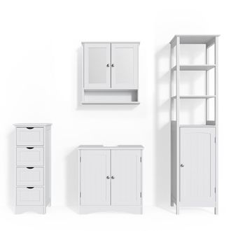 Vicco Conjunto De Muebles De Ba&ntilde;o Bianco, Blanco, 4 Piezas