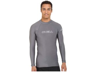 O'Neill Basic Skins Long Sleeves Crew Mens Swimwear Smoke : XL (511-61 - 190-210 lbs), Polyester/Elastane