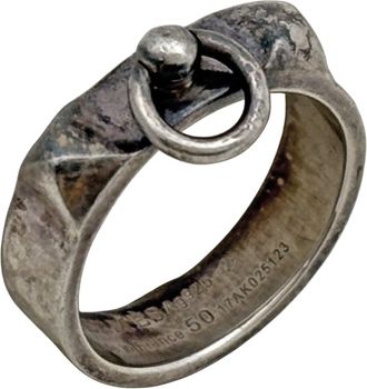 Herm&egrave;s Collier De Chien Cyan Silver 925 Band Ring (Pre-Owned)