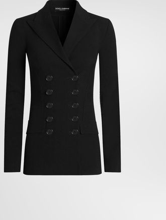 Dolce & Gabbana Double-breasted Jacket In Wool - Woman Blazers Black 36