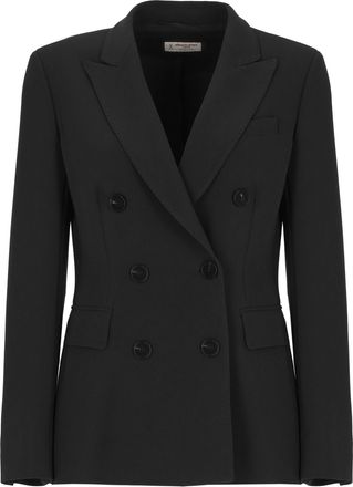 Alberto Biani Black Double-Breasted Classic Lapel Structured Jacket
