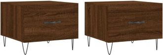 vidaXL Vidaxl - Coffee Tables 2 pcs Brown Oak 50x50x40 cm Engineered Wood