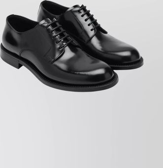 Dolce & Gabbana round toe smooth finish leather derby shoes