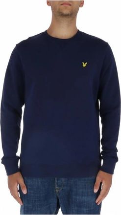 Lyle & Scott Blue Print Sweatshirt - Heren - Sweatshirts - Blauw - M - Katoen - Hoodies & sweatvesten
