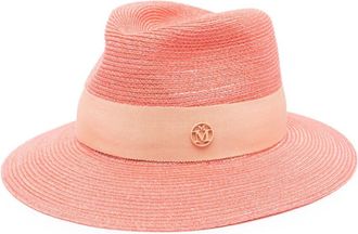 Maison Michel Henrietta interwoven fedora hat - women - Cotton/Viscose - S - Orange