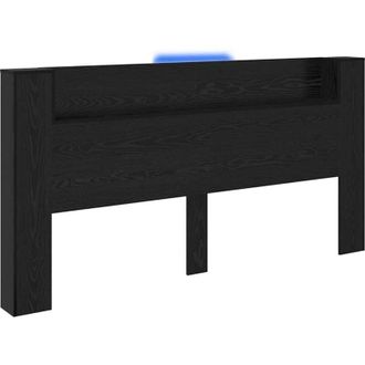 vidaXL Cabecero Roble Negro 200 x 15 x 103,5 cm Madera contrachapada vidaXL