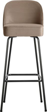 De Eekhoorn Design Barstuhl Vogue, Samt Khaki/Beige, Sitzhöhe 80 cm