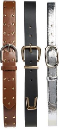 Vince Camuto 3-for-1 Wide Belt Set in Silver/Black/Brown at Nordstrom Rack, Size X-Large